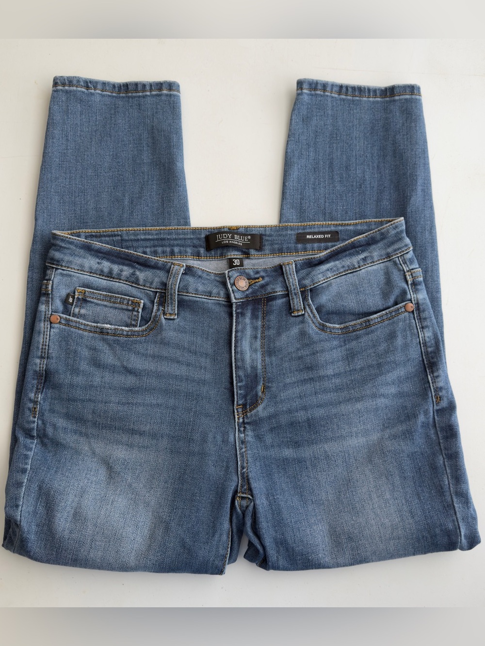 Judy Blue Jeans Women Size 30 Relaxed Fit Cropped Jeans Dark Wash Stretch - Picture 3 of 7